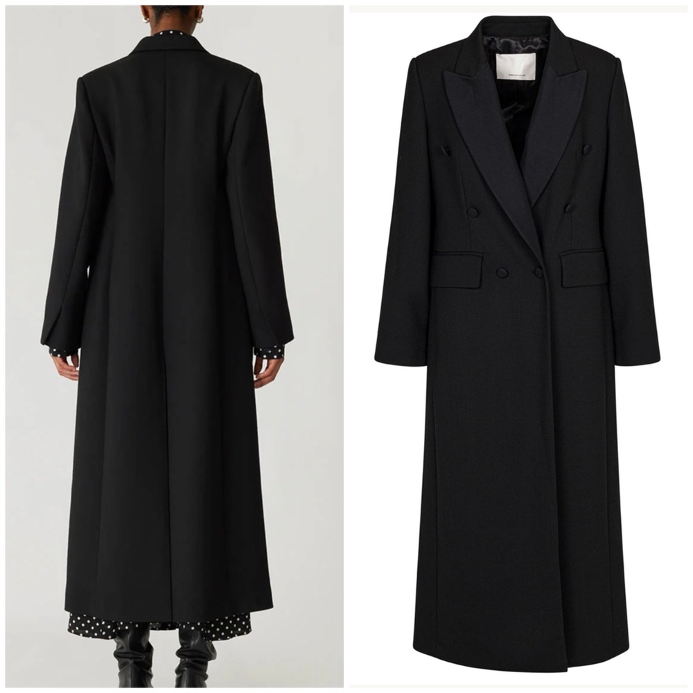 Rebecca Taylor Refined Suiting Crombie Coat Black Size Small